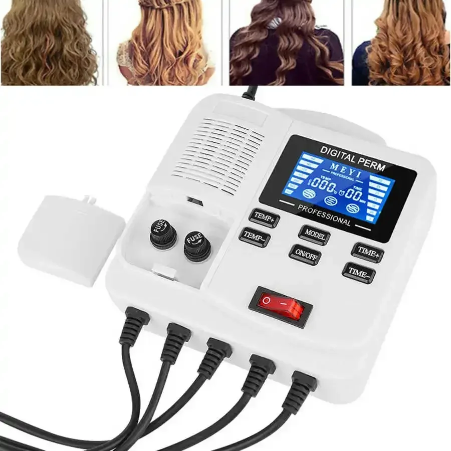 LCD Digital Hair Perm Machine PTC Heating Hair Curler Waver with Hair Rollers Salon Barber Shop Hairdressing Device 110V-240V