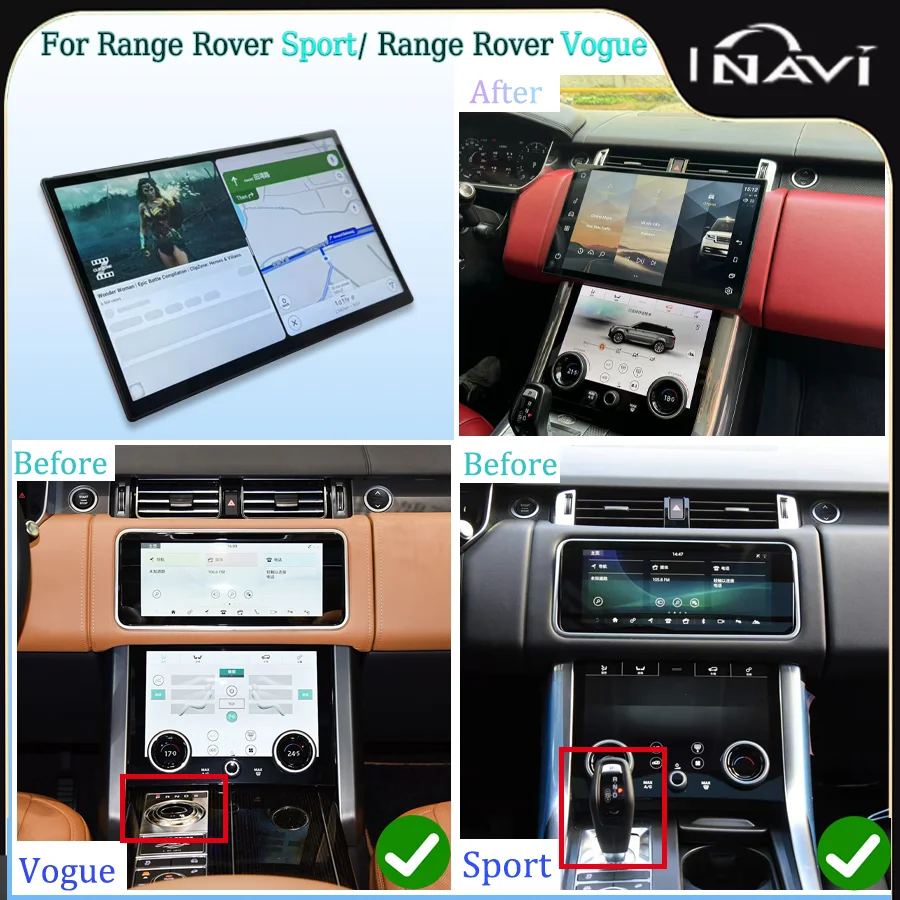 13.3-inch Android 13 For 2018-2022 Range Rover Vogue L405 Multimedia Player Radio Carplay auto retains the original feature menu