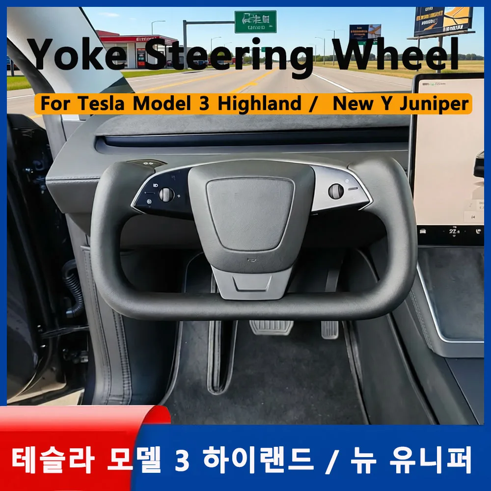 New Gen2 359mm Yoke Handle for Tesla New Model Y Juniper YL YOKE Heating Steering Wheel Model-X-Style for Tesla Model 3 Highland