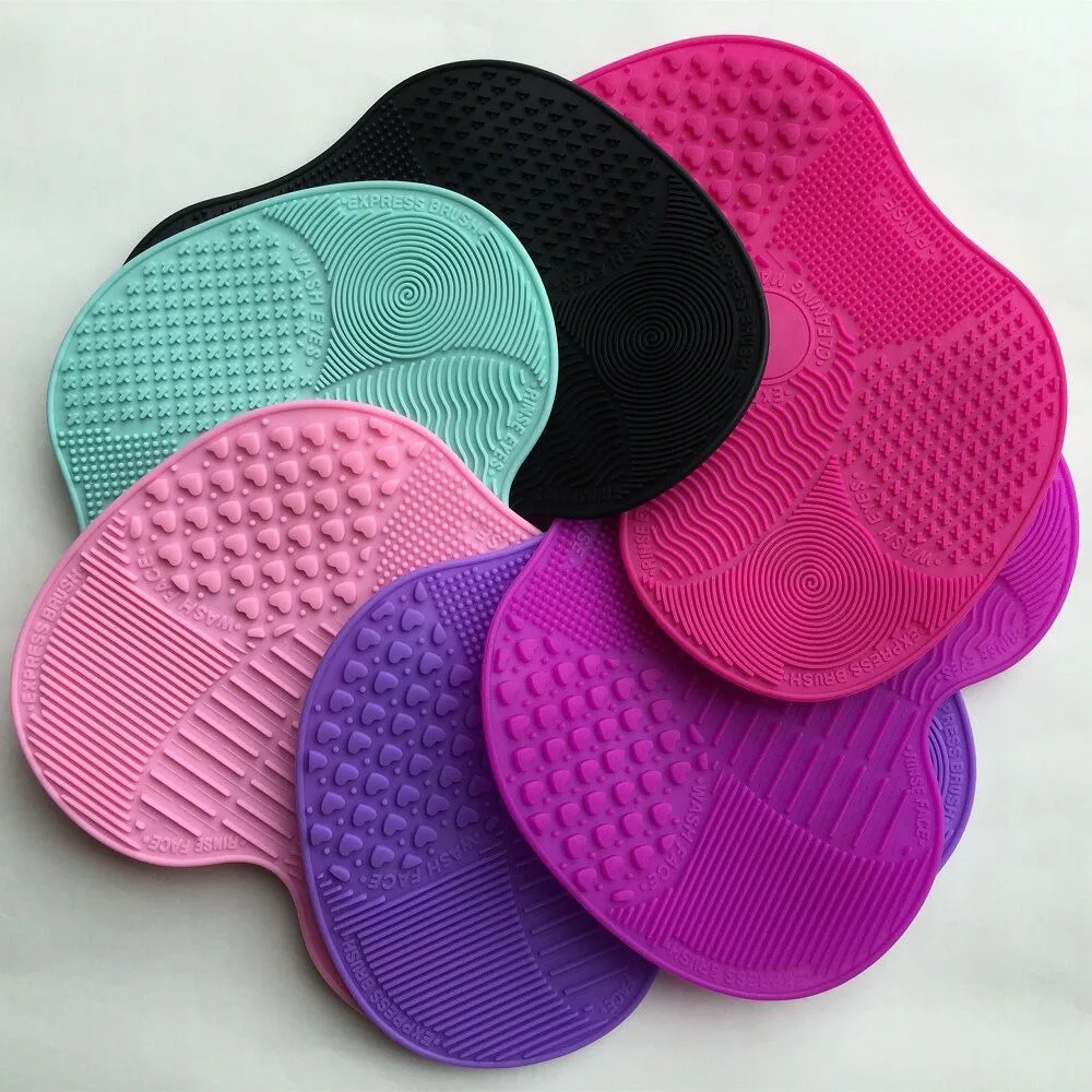 Tampon nettoyant pour pinceaux de maquillage en forme de pomme, 1 pièce, tapis de nettoyage pour Gel de lavage, fond de teint, tampon de nettoyage pour pinceaux de maquillage