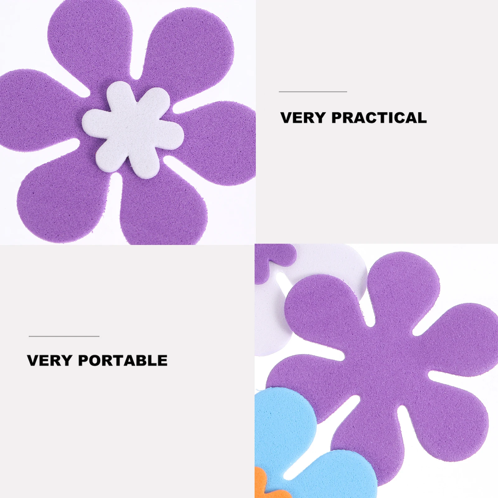 

200 Pcs Foam Stickers Safe Flower Shapes Sticker Craft Home Decoration Scrapbook Self Adhesive Flower Shapes Storage