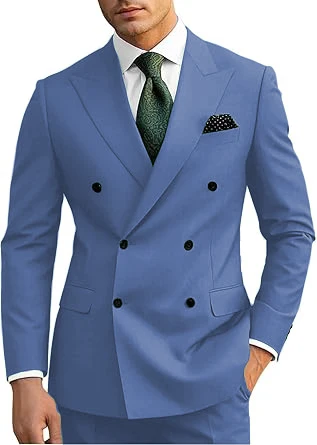 

Elegant Men's Suits Peak Lapel 2 Pieces Blazer and Pants Set Tuxedo Suits for Men Double Breasted 2025 New Wedding Dresses
