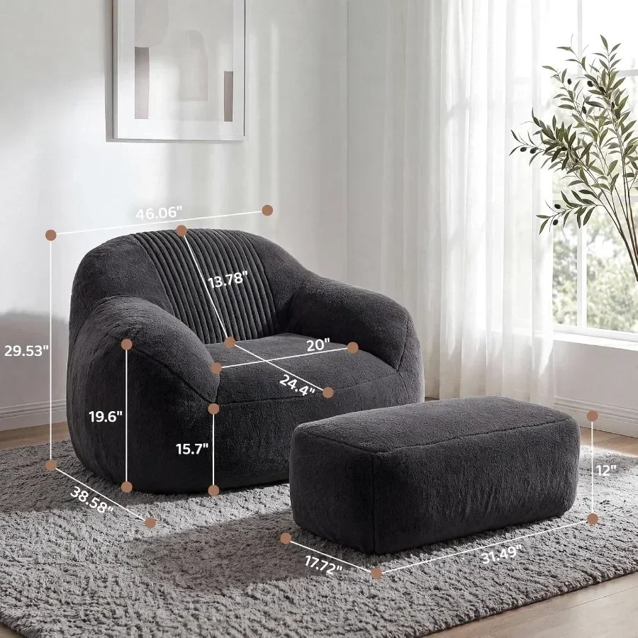 Giant Bean Bag Chairs, Bean Bag Sofa for Living Room, Adults and Teens