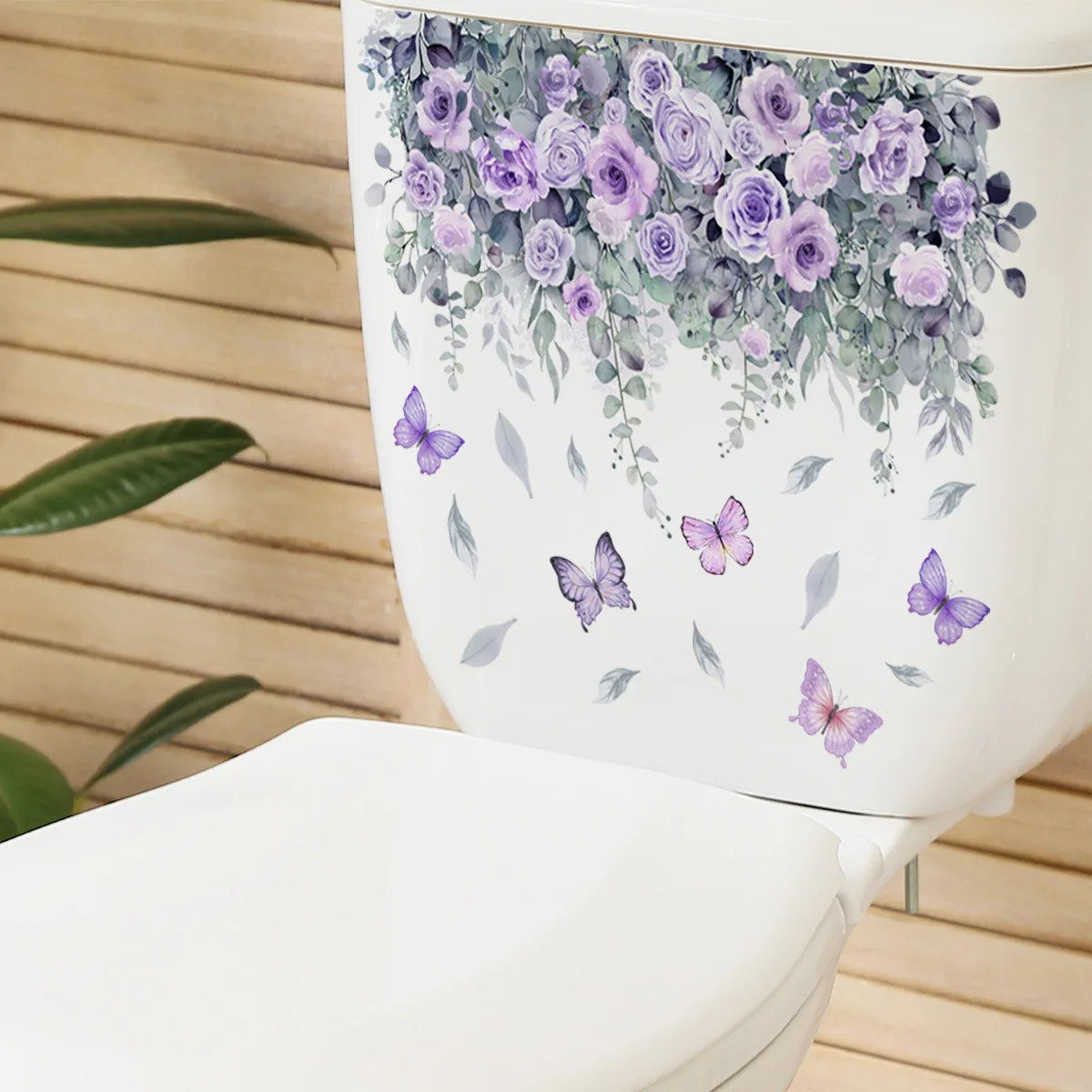 M21 Pflanzen Blumen Schmetterlinge Toiletten aufkleber Badezimmer Toiletten abdeckung Aufkleber Kühlschrank Wanda uf kleber WC für die Heim dekoration – Detail 16
