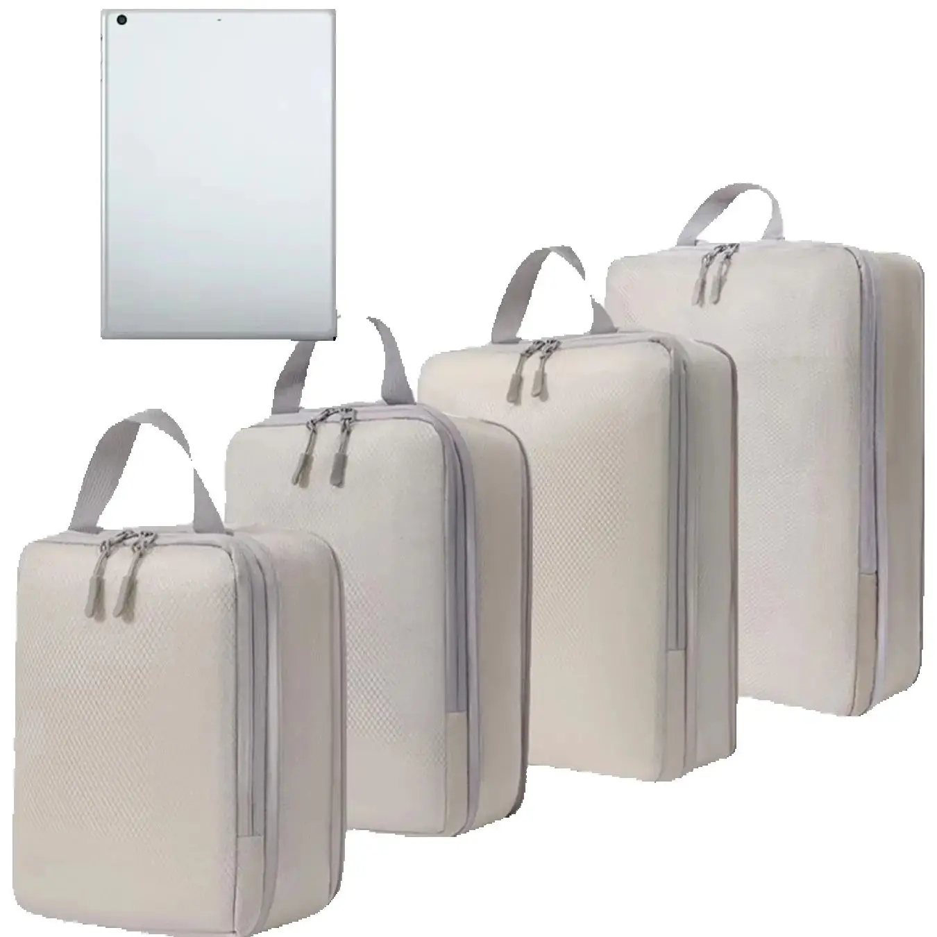 Set4/6 stuks samendrukbare verpakking reisopbergtas kubussen waterdichte koffer nylon draagbaar met handtas bagage-organizer Ryanai - afbeelding 2