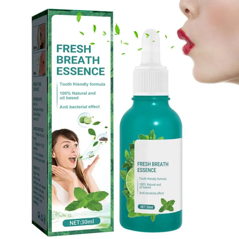 30ml Mint Oil-Based Breath Essence With Squeeze Pump Head Fresh Breath, Remove Bad Breath Fresh Breath Essence