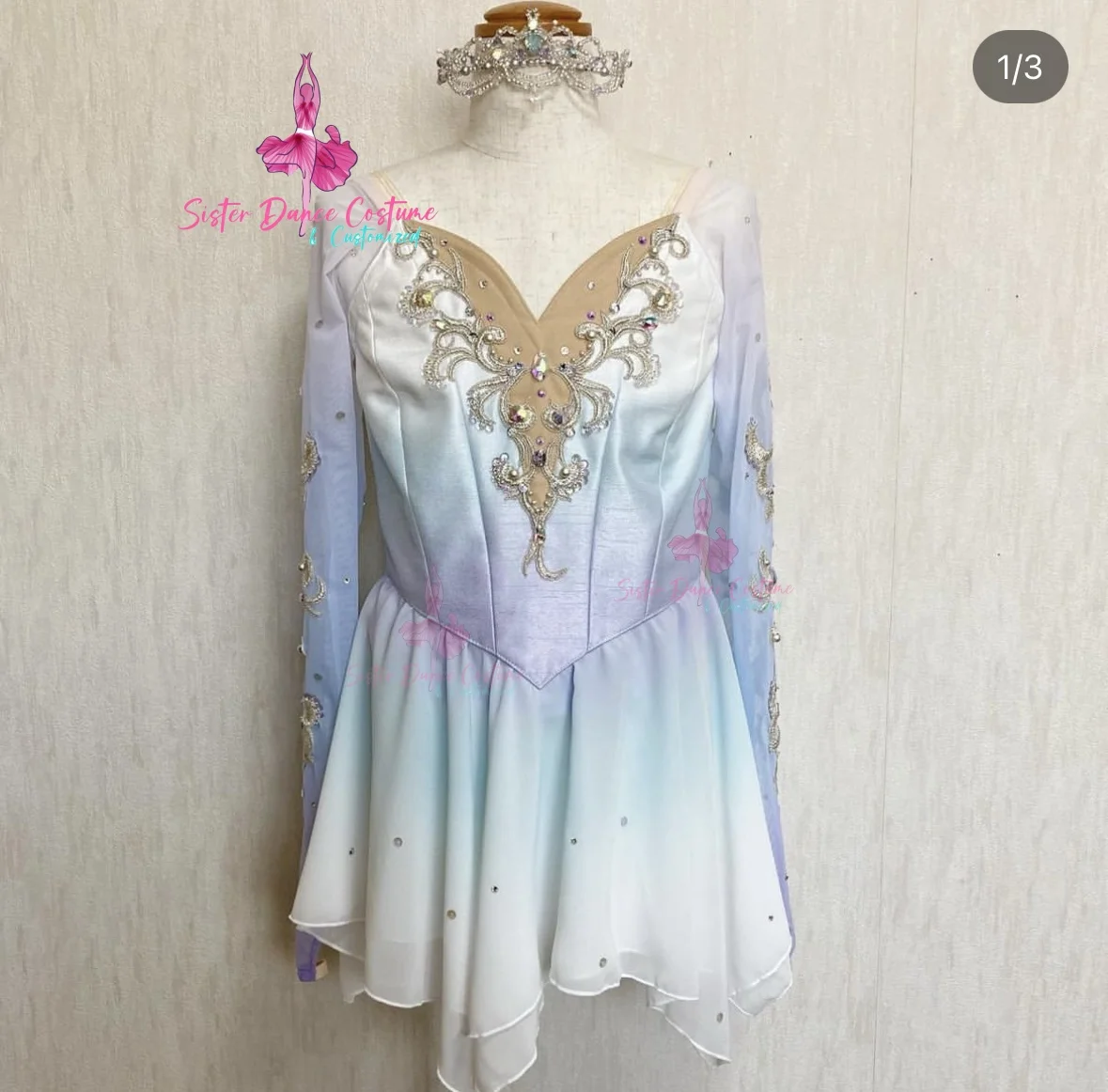 Adult children's ballet dress blue Cupid magic short tulle dress competition dress high-end private custom