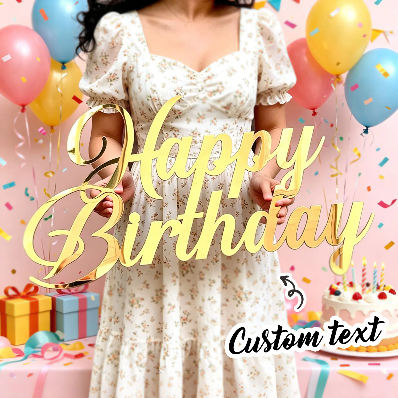 Customizable happy birthday sign, customizable text, birthday gift, happy birthday decoration, acrylic sign for walls, happy birthday yard sign, door sign, happy birthday backdrop, birthday decoration, scene arrangement, birthday party, adult/bachelorette party, bedroom birthday decoration, photo backdrop, birthday decoration set |   Happy Birthday Banner