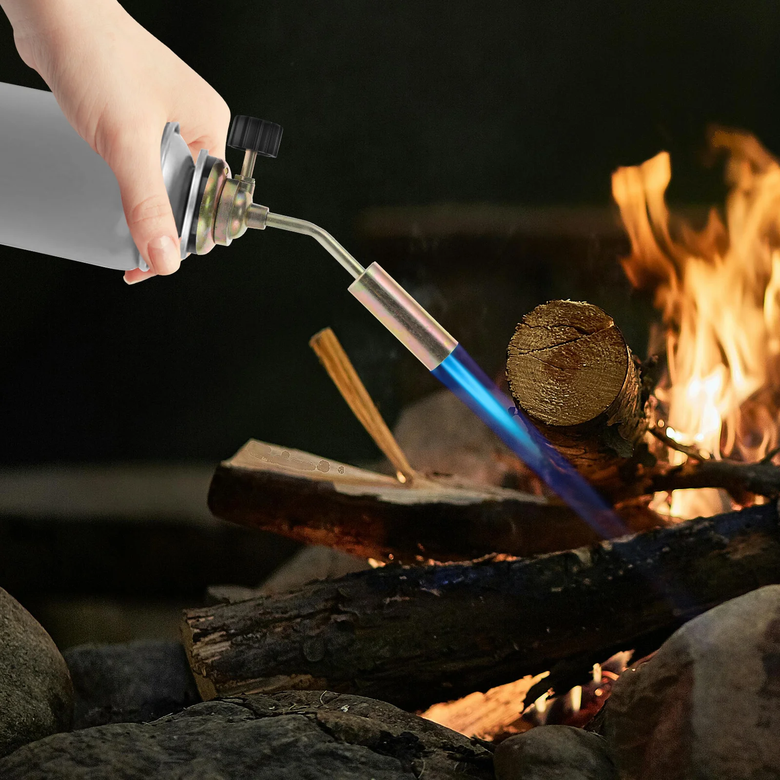 

Gas Lengthen Head Flame Lighter Gas Torch Metal Burner Welding Torch Outdoor Baking Durable Portable