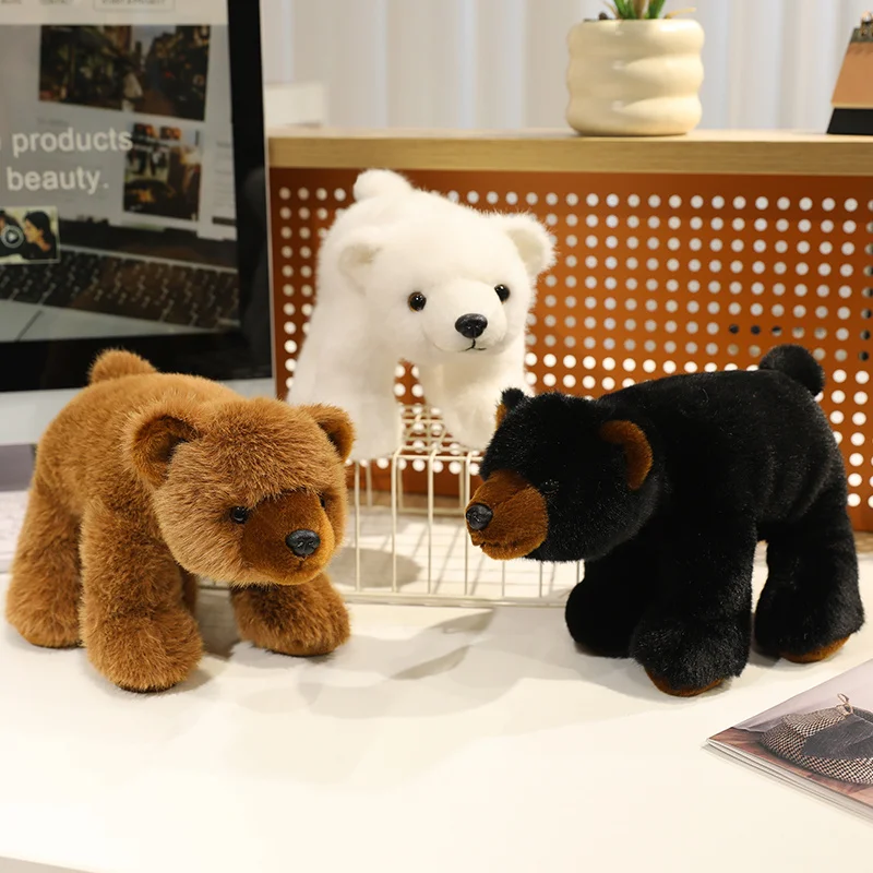 20cm Kawaii oso Tricolor juguetes de peluche película animales de peluche lindo Animal relleno almohada muñecos de oso Polar para niños regalos de cumpleaños