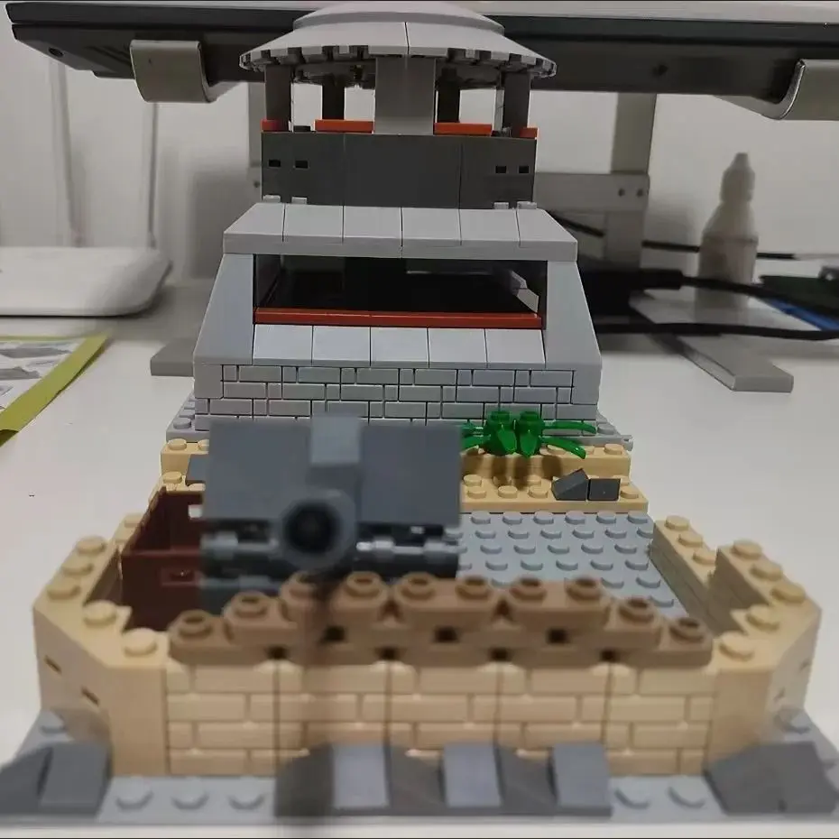 

MOC Military Anti Air Raid Shelters Scene Building Blocks WW2 Army Defensive Fortresses Sentry Camp Ruin Weapons Bricks Toys