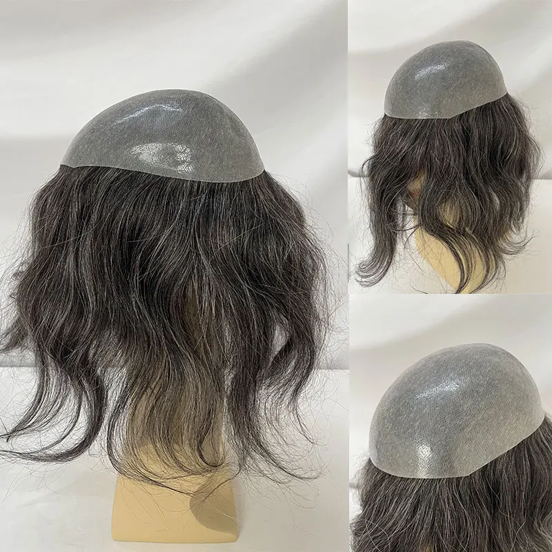 1B40# Long Human Hair Toupee Full Hair System