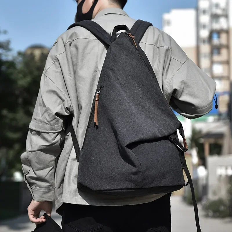 Male Backpack Canvas Large Back Bag for Men Fashion Casual Man Backpacks School Bag Men\'s Rucksack Teenagers Student Travel