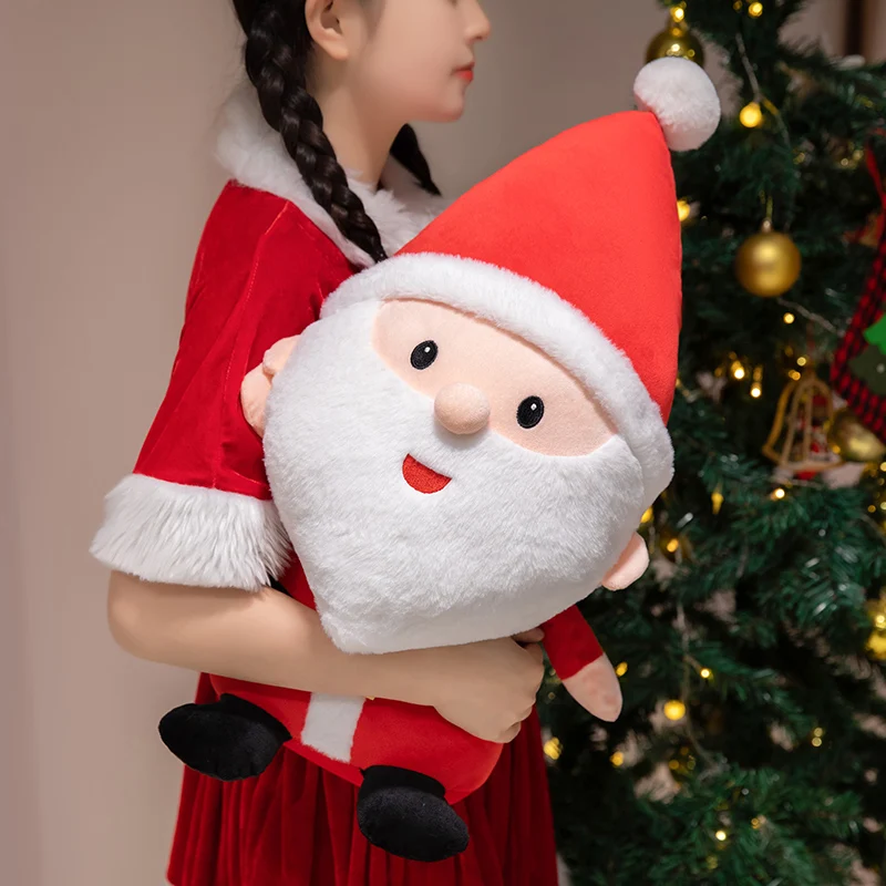 Kawaii dos desenhos animados série de natal boneca de pelúcia travesseiro homem de gengibre árvore de natal papai noel brinquedo de pelúcia casa decoração do feriado