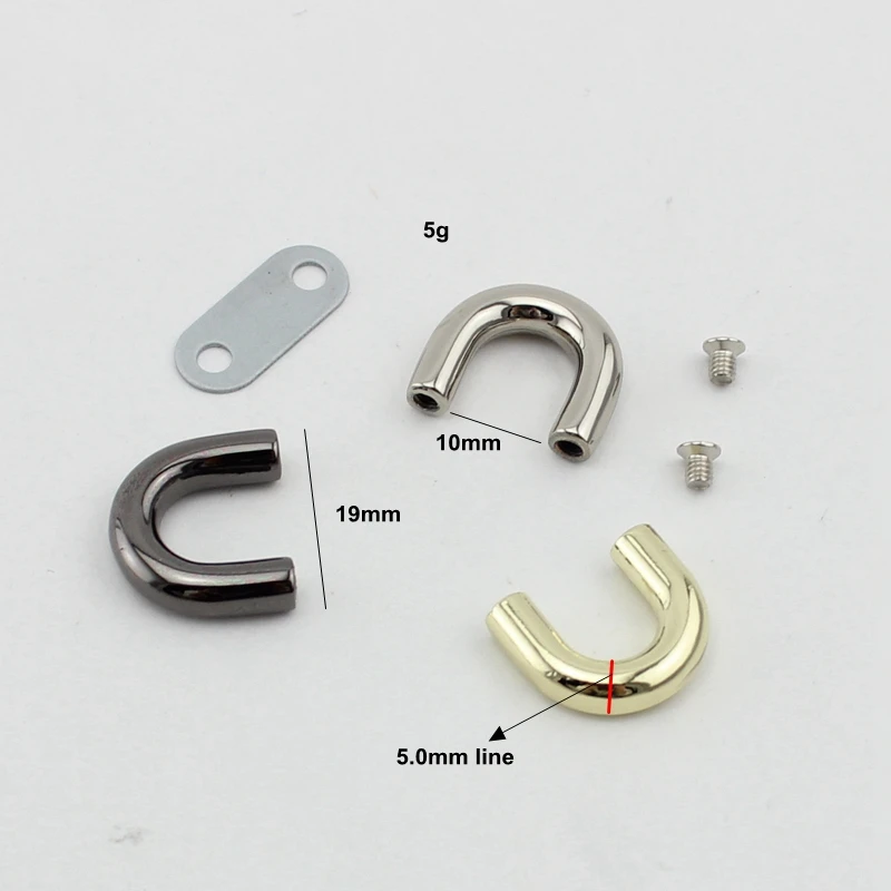 10-100pcs High quality Inside 10mm DIY handbag metal accessory,arch bridge fashion connector accessory bridge u ring