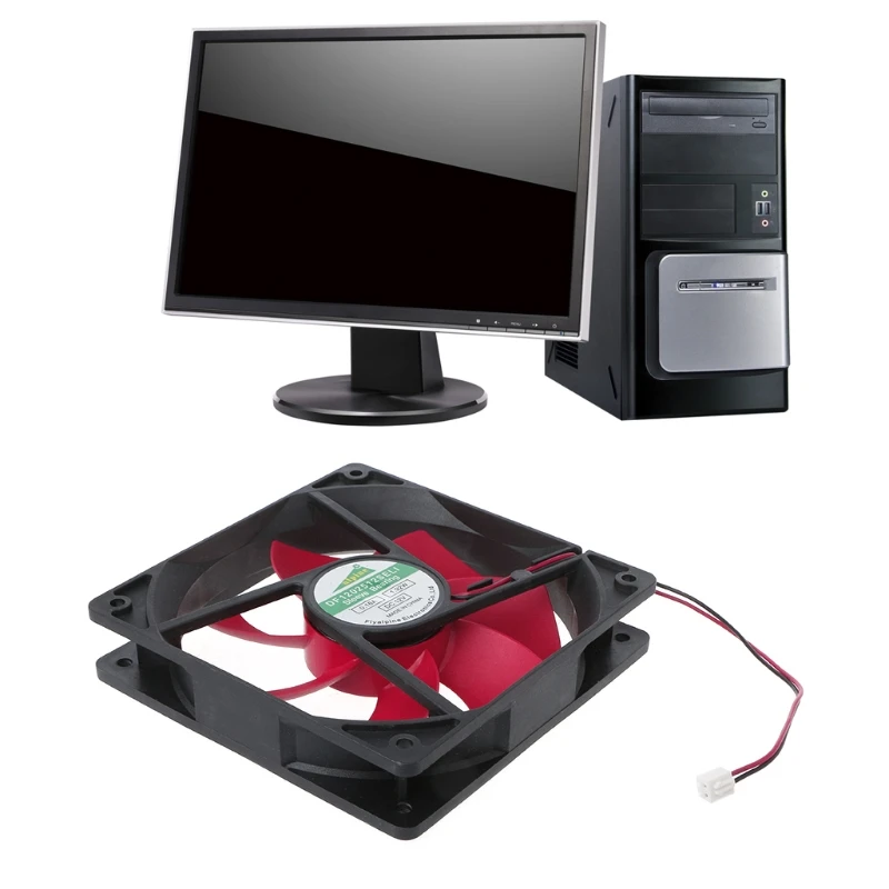 Двойные шарикоподшипники процессора 12x12x2,5 см для постоянного тока 12 В 0,16 А для бесщеточного охлаждения постоянного тока