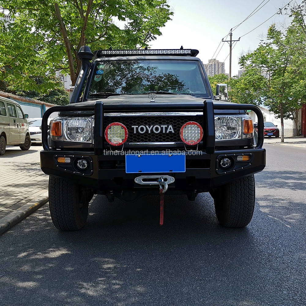

4x4 Offroad Heavy Duty Metal SUV Steel Bull Bar Protection Winch Bumper Mount Front Bumper for Land Cruiser LC76