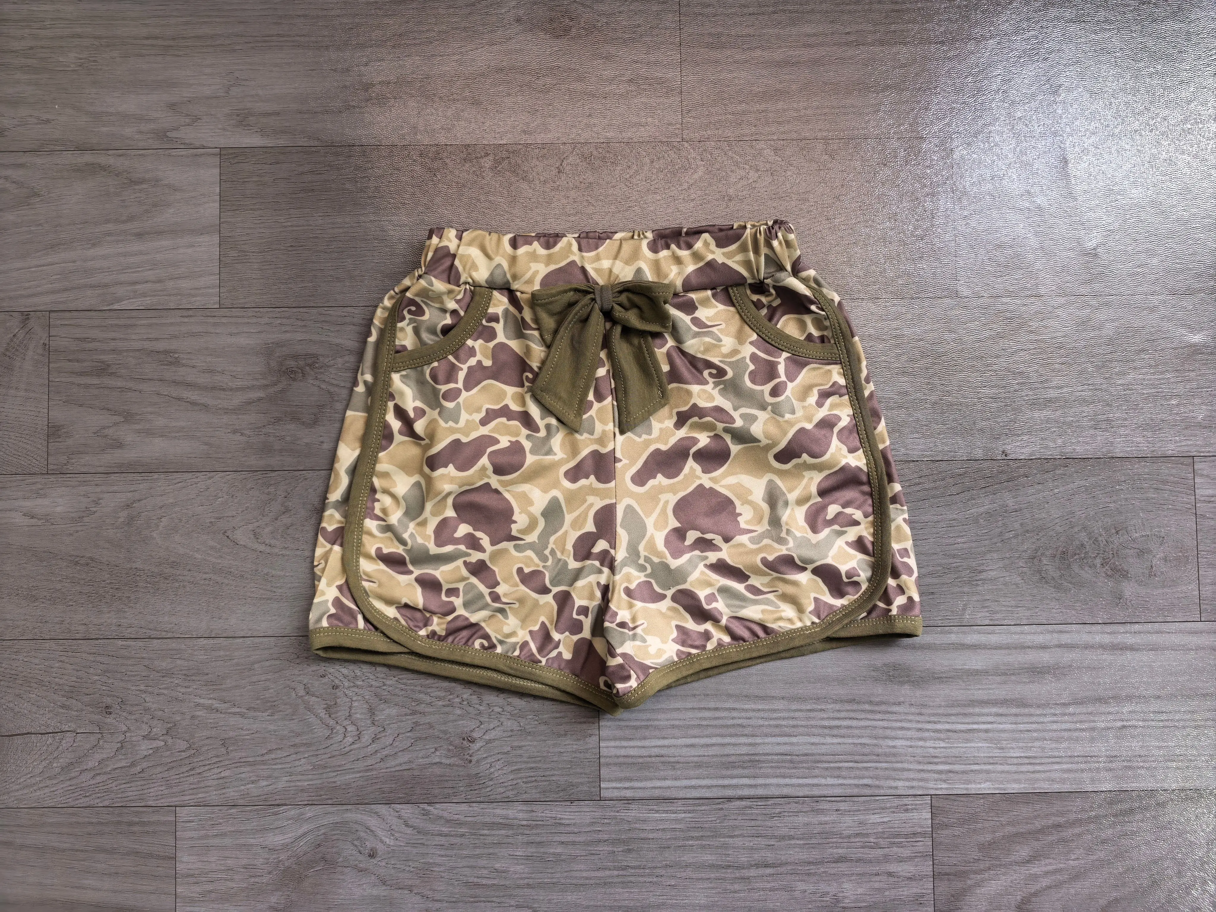 Wholesale Kids Girls Wear Children Clothes Baby Girl Sports Camo Shorts Bottoms Toddler Infant Athletic Pockets Clothing