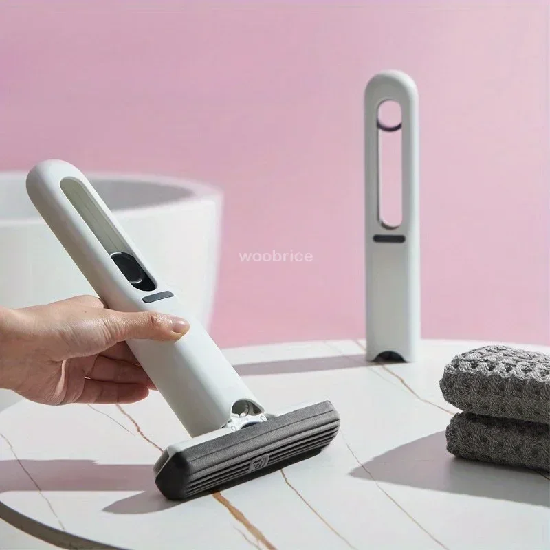 Mini Compact Folding Self-Squeezing Mop, Portable Multi-Surface Cleaner for Desk, Window, Car & Home Cleaning