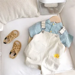 Boys' 2-Piece Summer Set – Stylish and Fashionable Short Sleeve Outfit, Korean-Style Kids Clothing for Toddlers