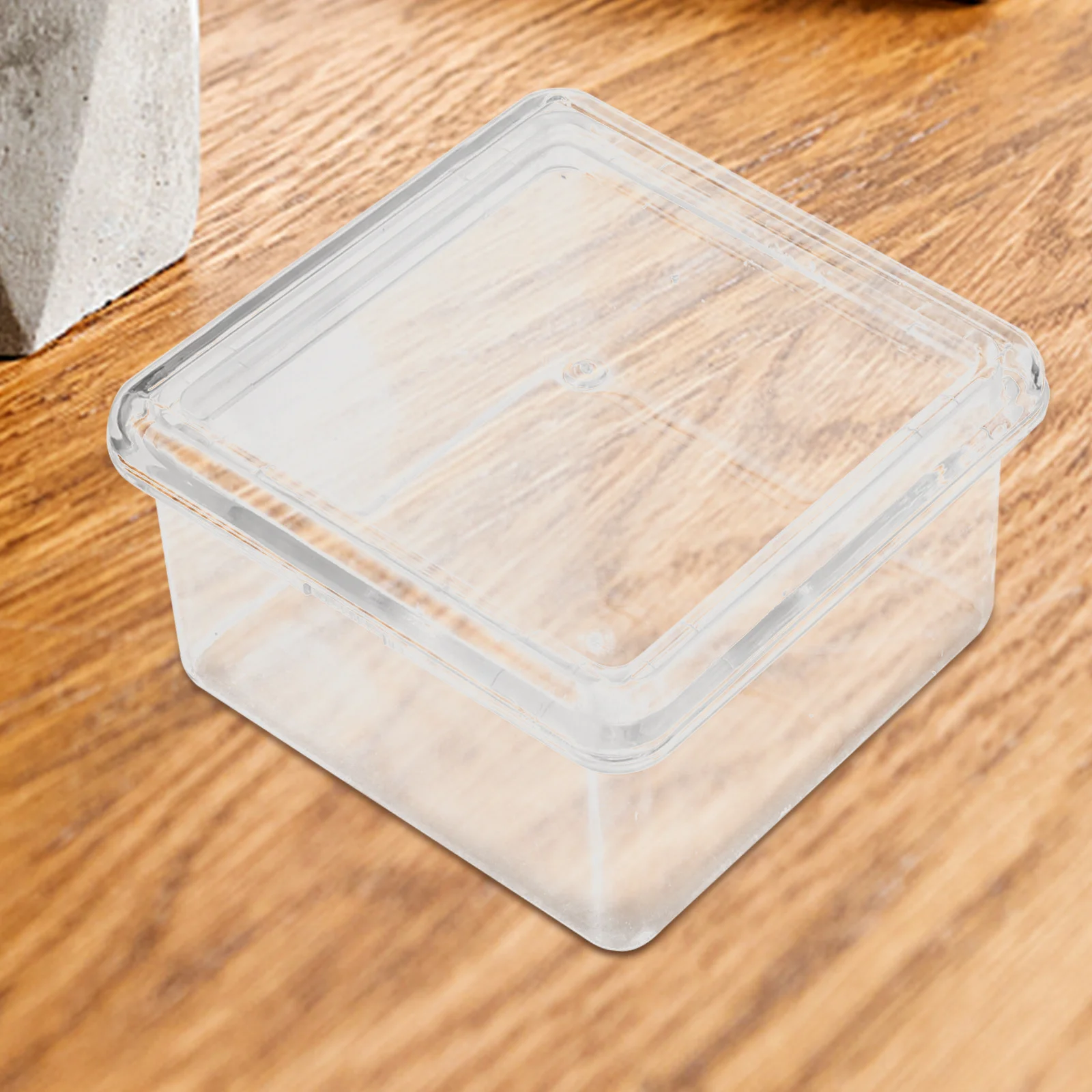 

2 шт., прозрачная коробка для хранения ювелирных изделий, держатель для колец и сережек, портативный держатель для скрепок, органайзер для дорожного стола, диспенсер для скрепок