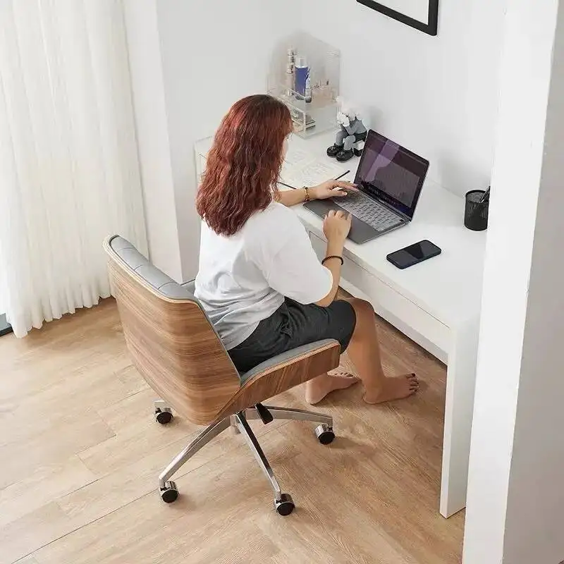 Computer Liftable Nordic Chair Leather Chairs Office Swivel Chair Conference Study Chair Home Rotating Work Chairs