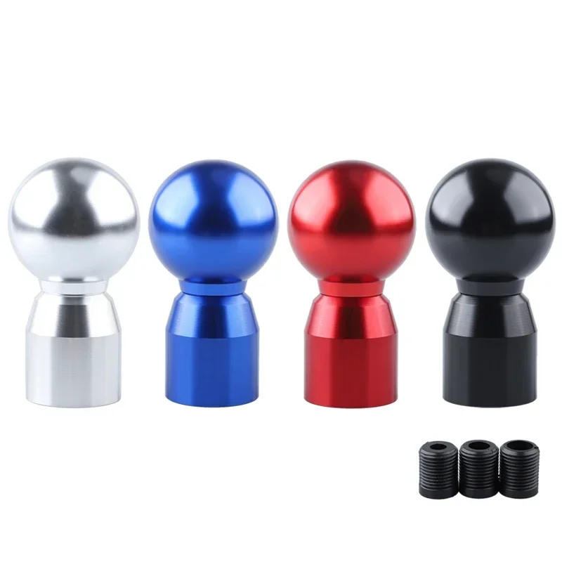 Aluminum Alloy Ball Shape Shift Knob 5 Speed Round Shift Knob Shifter Adapter Black Silver Red Blue