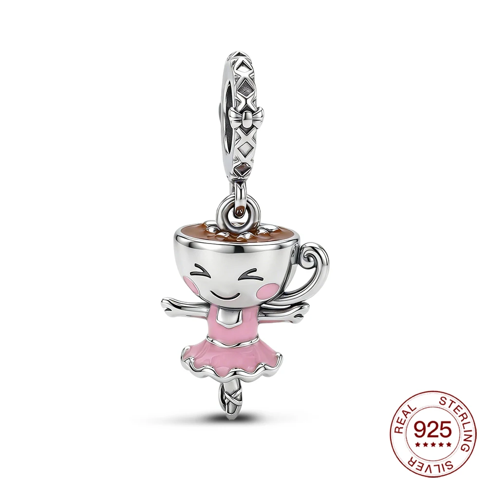 

New 925 Sterling Silver Charms Cappuccino Ballet Dancer Pendant Fit Original Bracelet DIY For Women Fashion Jewelry Gifts