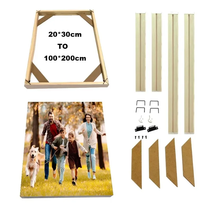 Wood Frame for Canvas Painting Picture Factory Provide DIY Wall Photos Posters Cuadros Wooden Frame Custom Photos + Frames