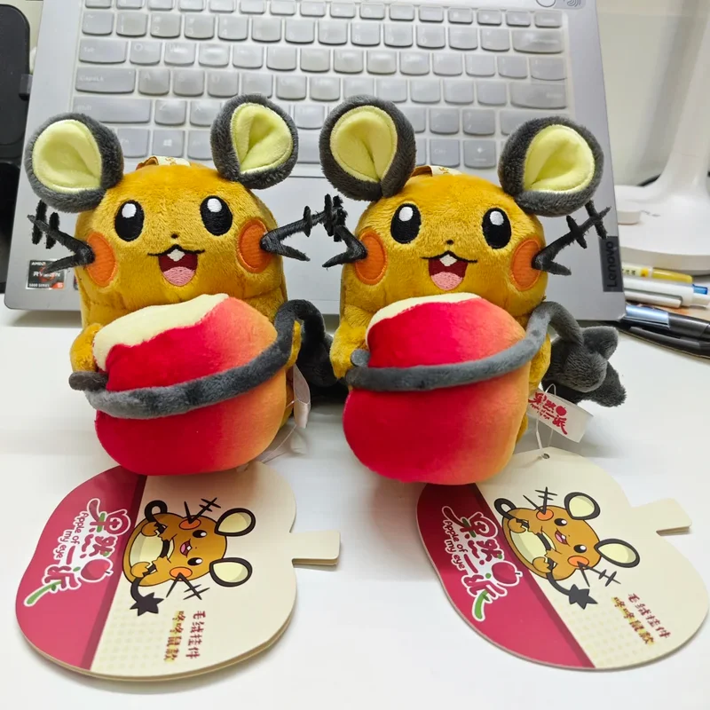Genuine PokéMon Apple Of My Eye Series Plush Pendant Hats Head Coverings Applin Dedenne Pyukumuku Ornament Trend Toys Gifts