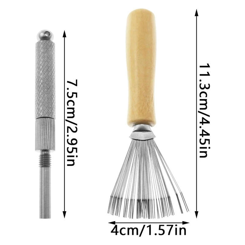 AD33 HOT 3PCS Cleaning Flower Arrangement Tools Needle Plate Stainless Steel Flower Brush Wire Brush Flower Arrangement Tools