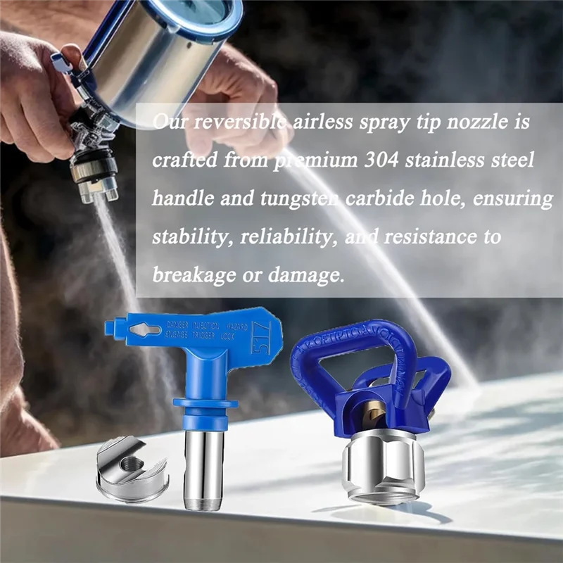 ABKO-スプレー塗装、コーティング、パテ、オイルペイント、水性ペイント用互換性のある517エアレスタイプ&ガードコンボ標準エアレスパイ用