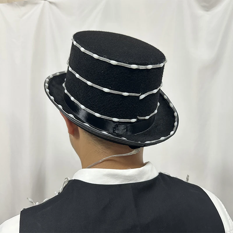 Nieuwe Kleurrijke Verwisselbare Lichtgevende LED Hoeden Cosplay Prestaties Kostuums Accessoire Hoed Cap Afstandsbediening Bluetooth Controle Neon Glow Hoed