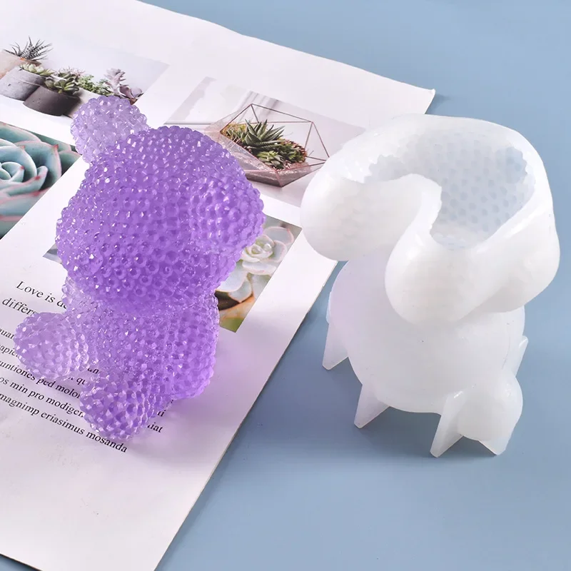 

Transparent Silicone Epoxy Resin Molds Geometry Bear Rabbit Mould Animal Aromatherapy Candle Making Form Decoration Tool