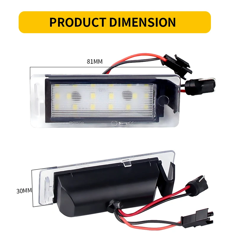 2pcs  Canbus 6000K LED License Number Plate Light For Opel / Vauxhall Insignia Sports Tourer Mokka VXR8 For Chevrolet Corvette