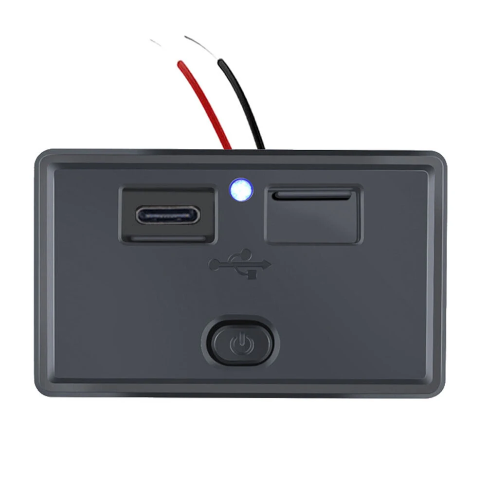Fast Charger Dual USB PD QC30 Car Boat RV Charger Socket with Energy Saving Key Switch and Multiple Charging Protection