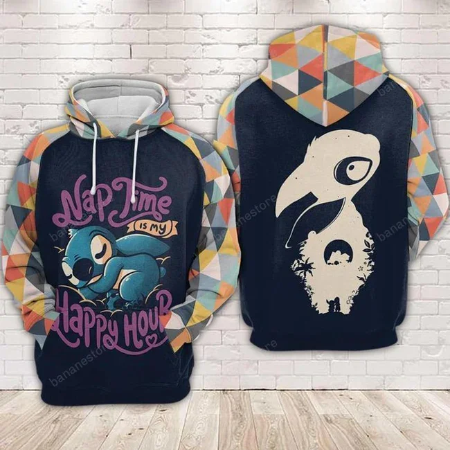 Unifinz DN Hoodie Nap Time Is My Happy Hour Stitch Silhouette Hoodie Stitch Hoodie 2023