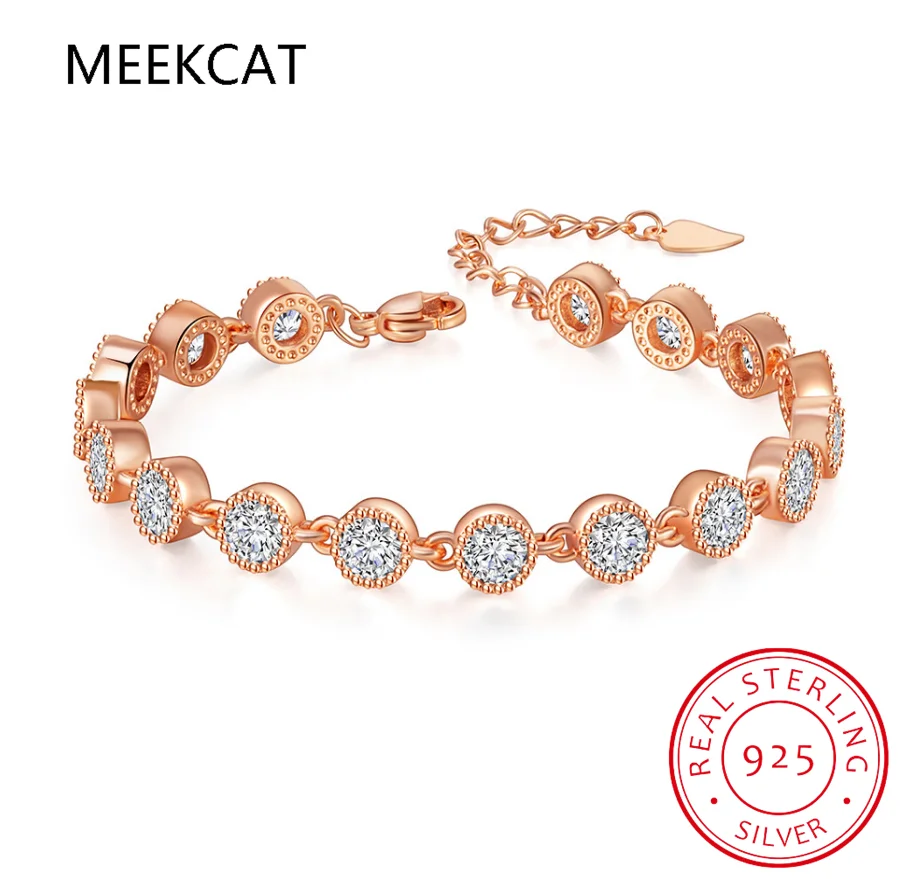 

Bezel Set 6mm Moissanite Tennis Bracelet for Woman Men Round Bubble Lab Diamond Bracelet S925 Silver Hiphop Party Jewelry Gift