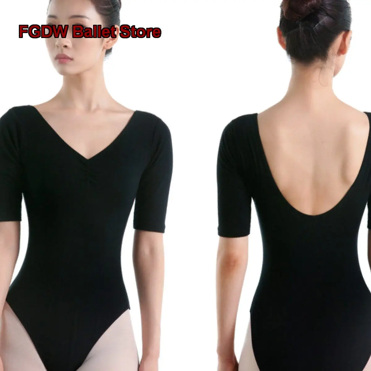 Women's Adult Gymnastics Dance Set Cross Back High Cut Practice Leotard Body Suit Art Exam