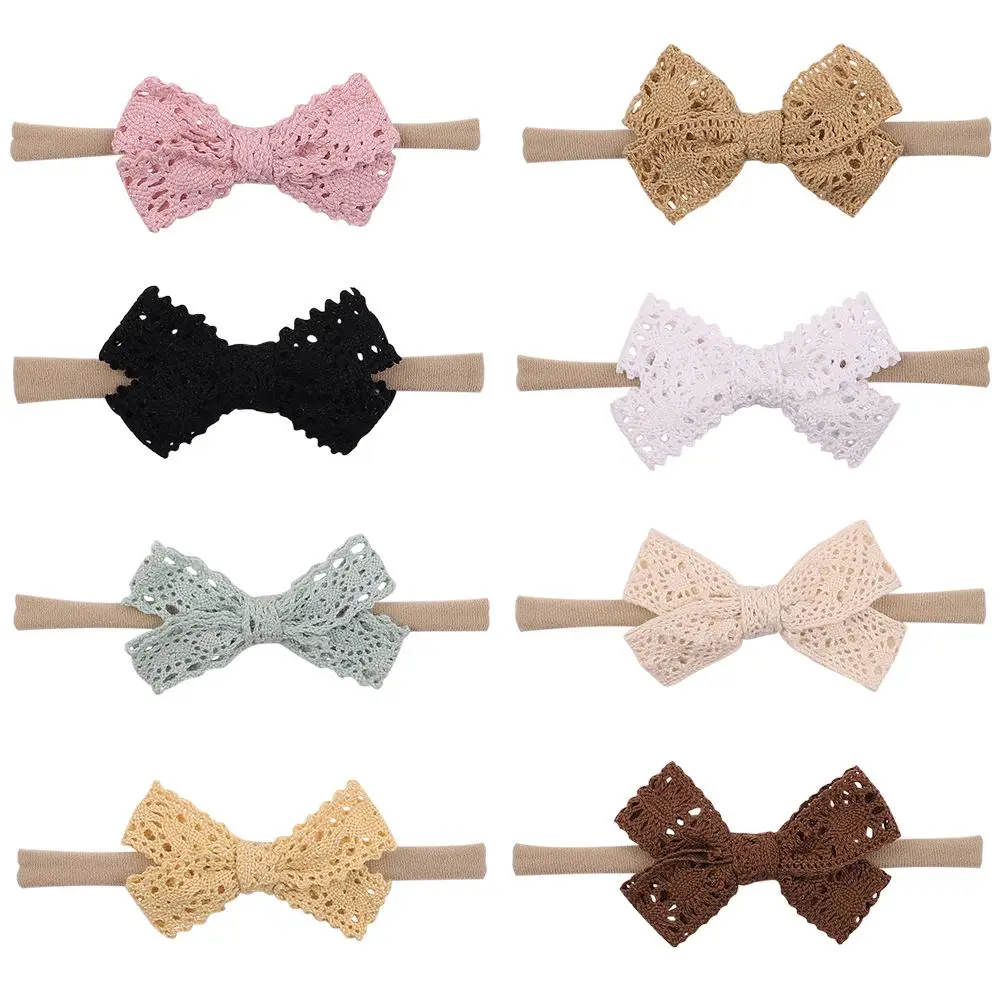 

Baby Girls Bow Headband Infant Elastic Soft Lace Nylon Bowknot Hair Band Newborn Headwear Kids Toddler Hair Accessories