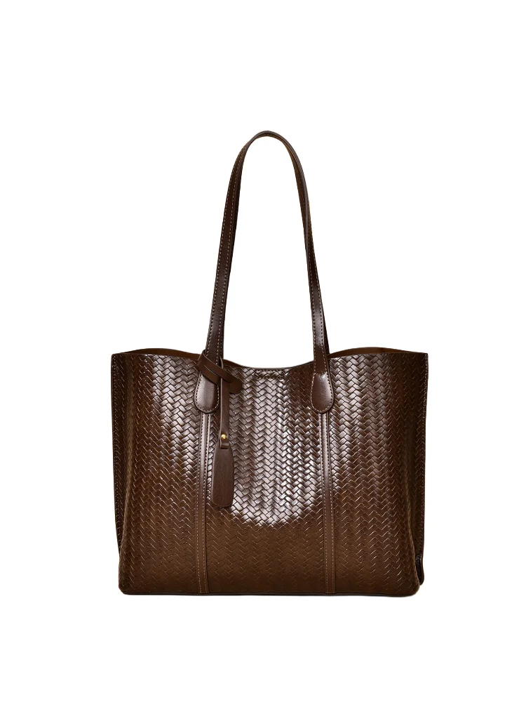 

New Arrivals Braided Tote Bag for Women Fashion High-end Leather Underarm Shopping Bag Large Capaci Female Handbag Commuter Bags