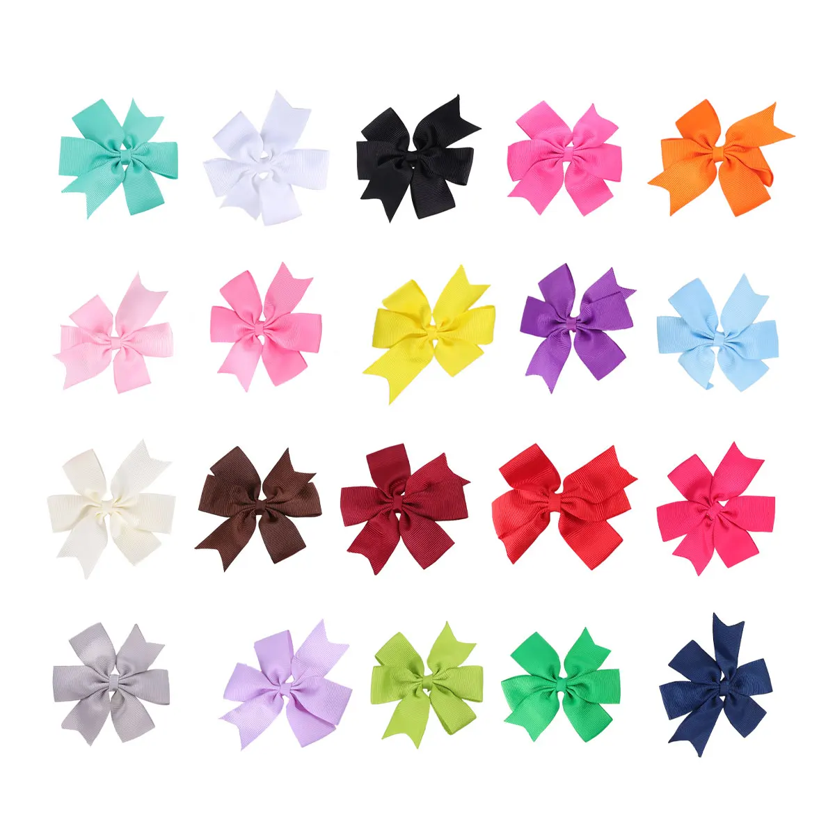 

20 Colors Clips 7x8cm Satin Ribbon Metal Alligator Clip Bows Baby Girls Toddler Bows Alligator Clip Backing DIY Accessories