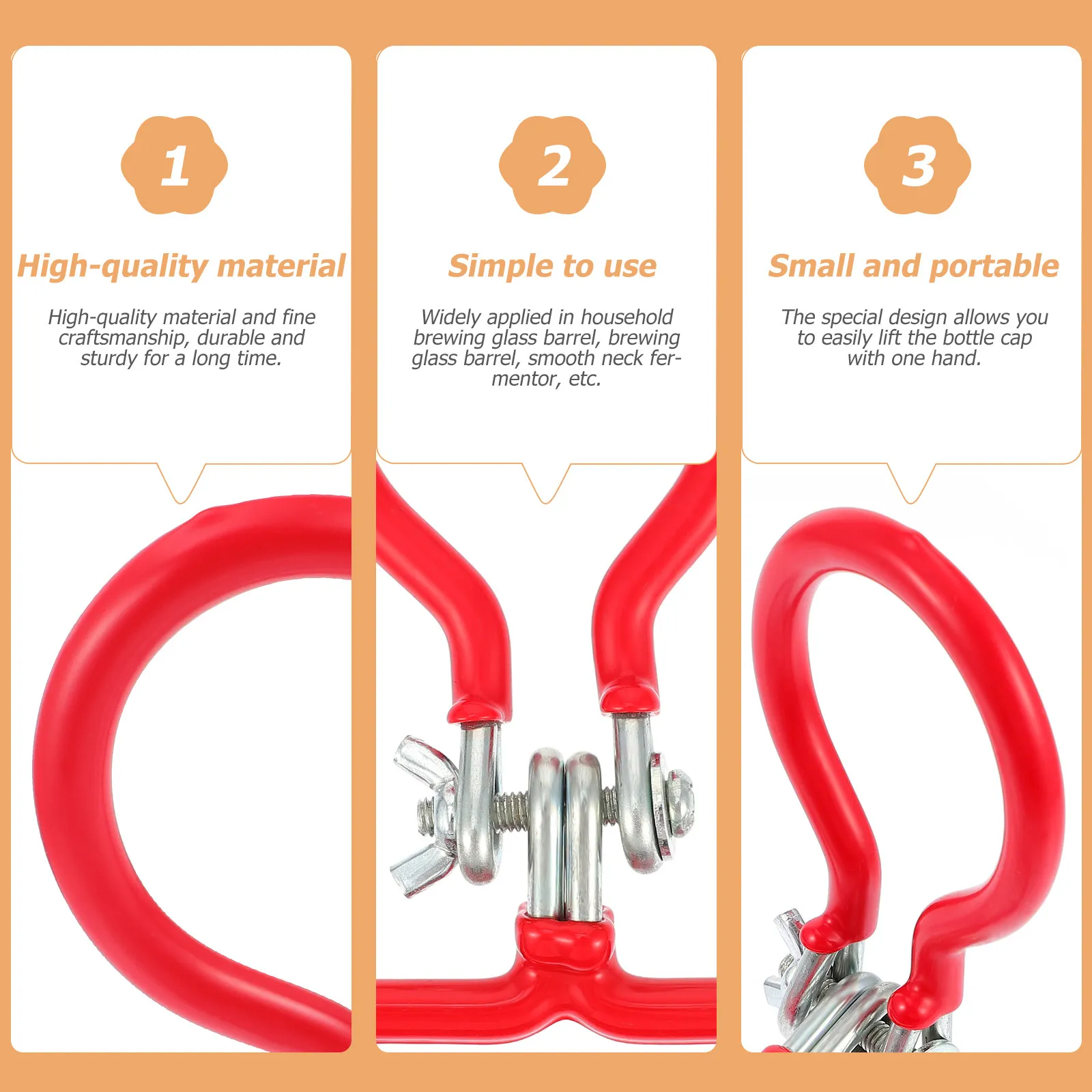 1Pcs Carboy Handle Heavy Duty Manganese Steel PVC Bottle Lifting Handle for Home Brewing Glass Carboy Fermentor Smooth Neck