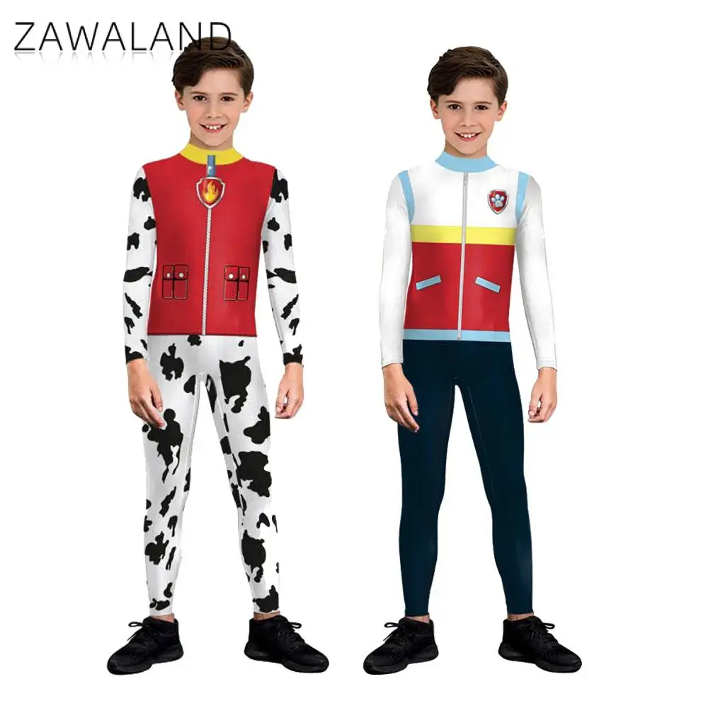 Children Cartoon Cosplay Costumes Printed Bodyuist Boys Girls Holiday Party Elastic Cute Jumpsuits Suit for Party Performance