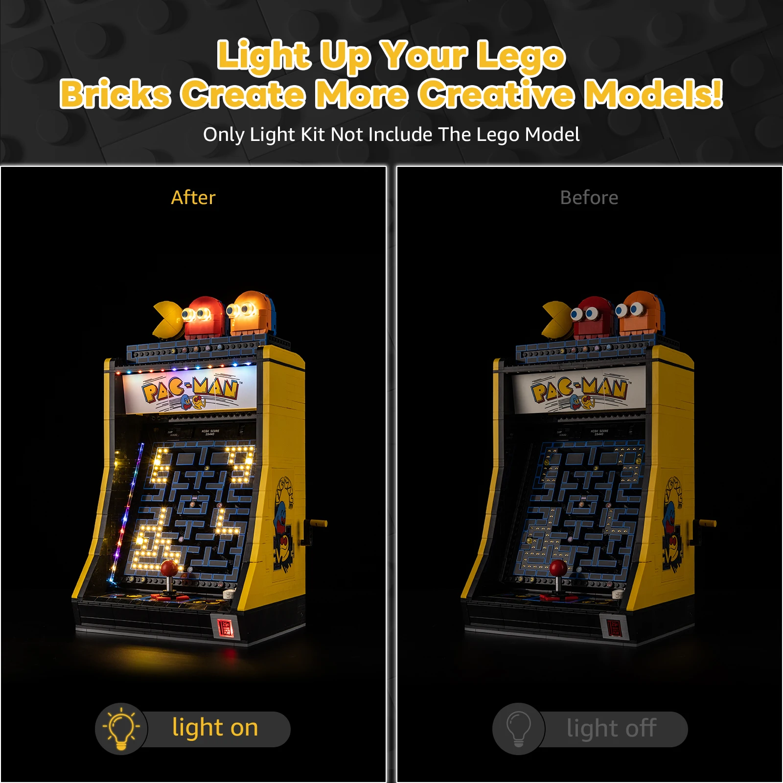 مجموعة إضاءة LED Kyglaring مناسبة لـ Lego PAC-MAN Arcade 10323 مصباح ديكور وليس مكعبات بناء Lego #3