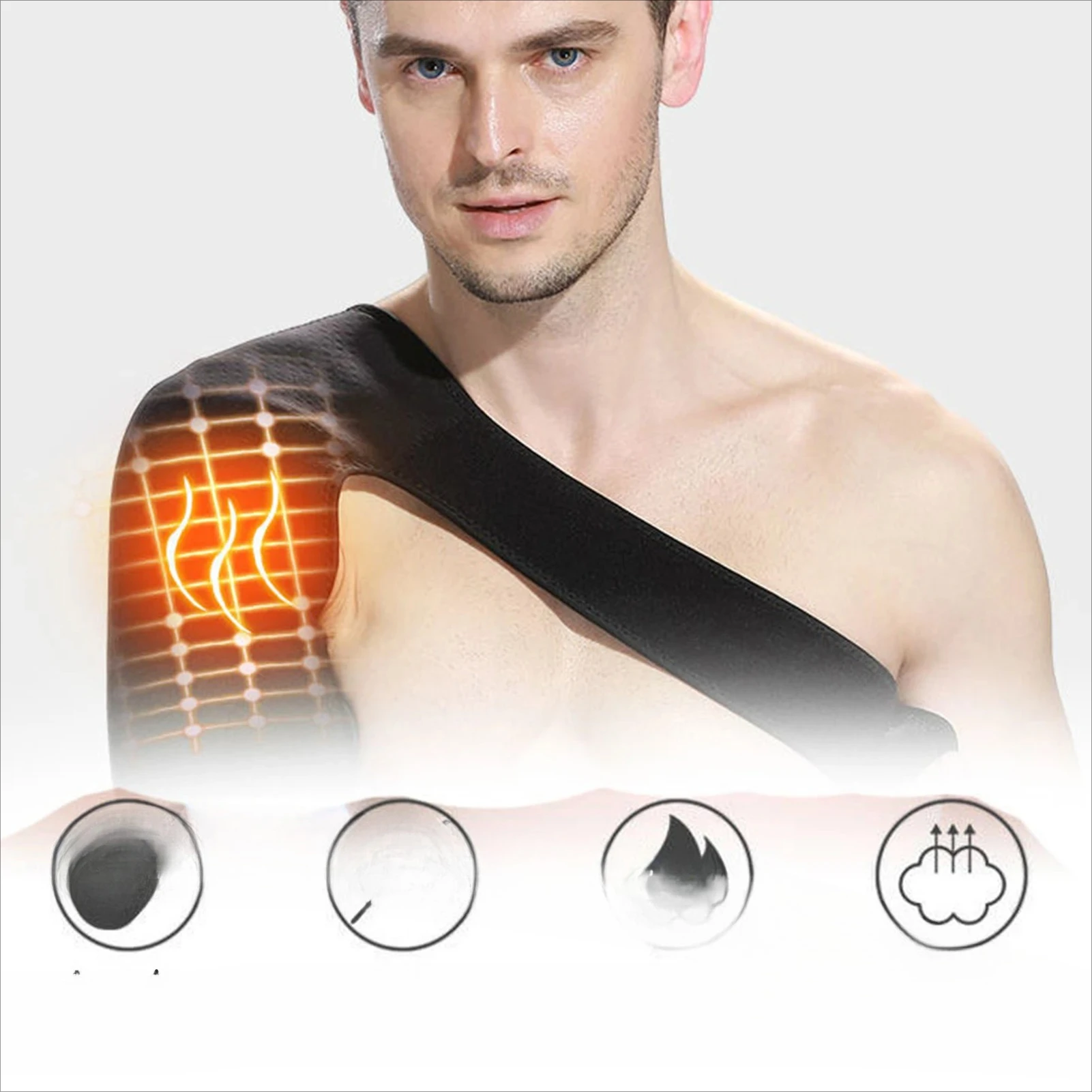 حزام كتف للتدفئة، حزام كتف حراري قابل للتعديل، يخفف من تعب عنق الرحم، وسادة كتف دافئة للرجال والنساء #2