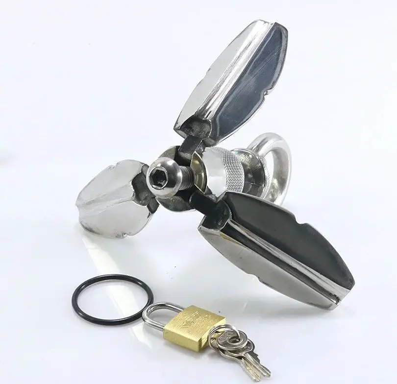 Heavy Stainless Steel Anal Dilator Ass Expanding Chastity Device Butt Plug Lock Anus Anal Sex Toy For Women Men Gay Adult Supply