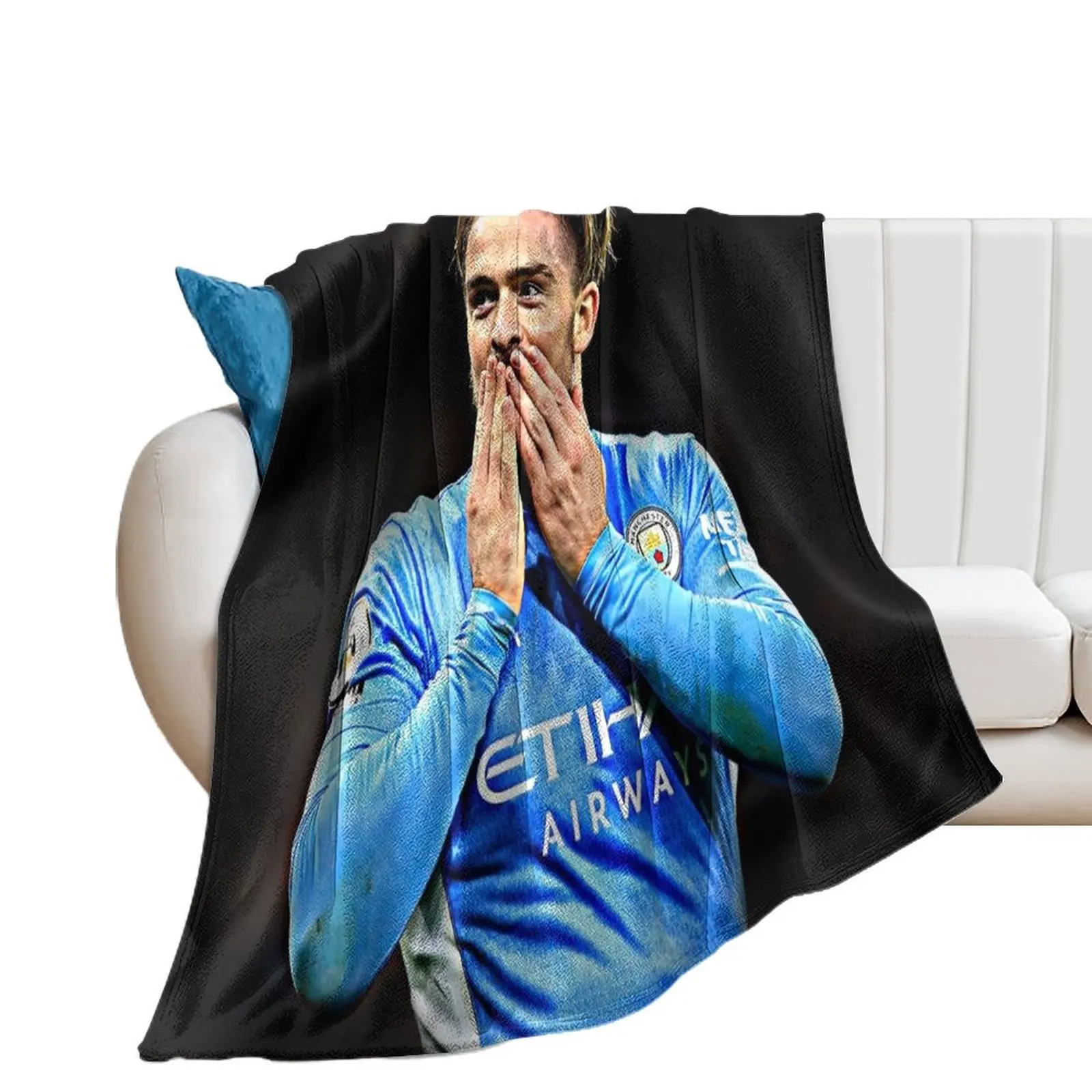 

Jack Grealish Throw Blanket Fashion Sofas Heavy Personalized Gift Bed Fashionable Blankets