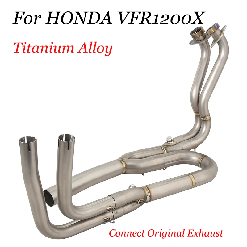 Titanium Alloy Slip On For VFR1200X Crosstourer DCT Highlander Motorcycle Exhaust Escape Front Link Pip Connect Original Muffler