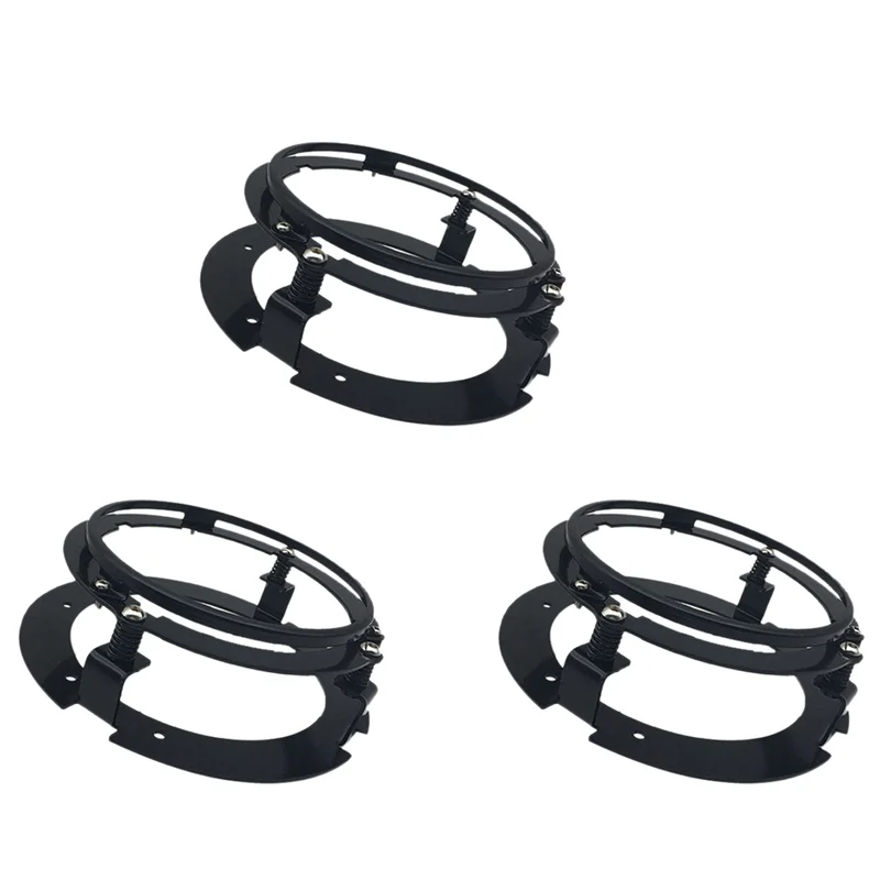 

A90Q-3 шт. 5,75-дюймовый черный круглый монтажный кронштейн для автомобильных фар, подходит для Touring Softail Jeep, адаптер для фар